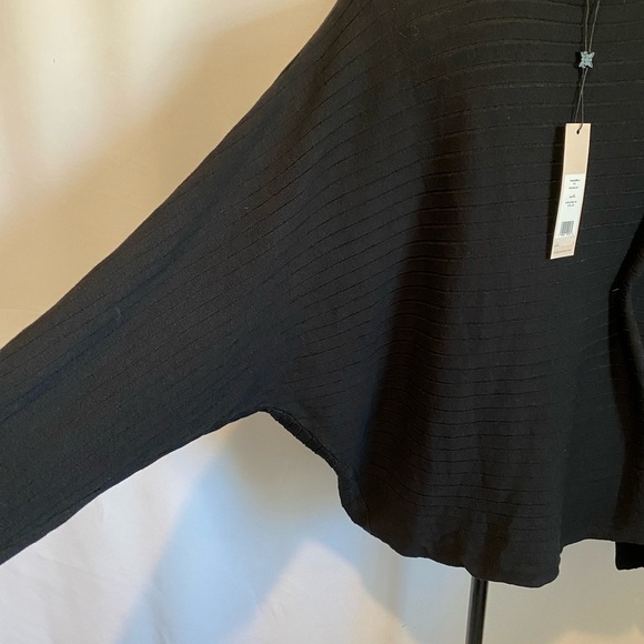 BCBG Black Ribbed Long Sleeve Top - Picture 3 of 10